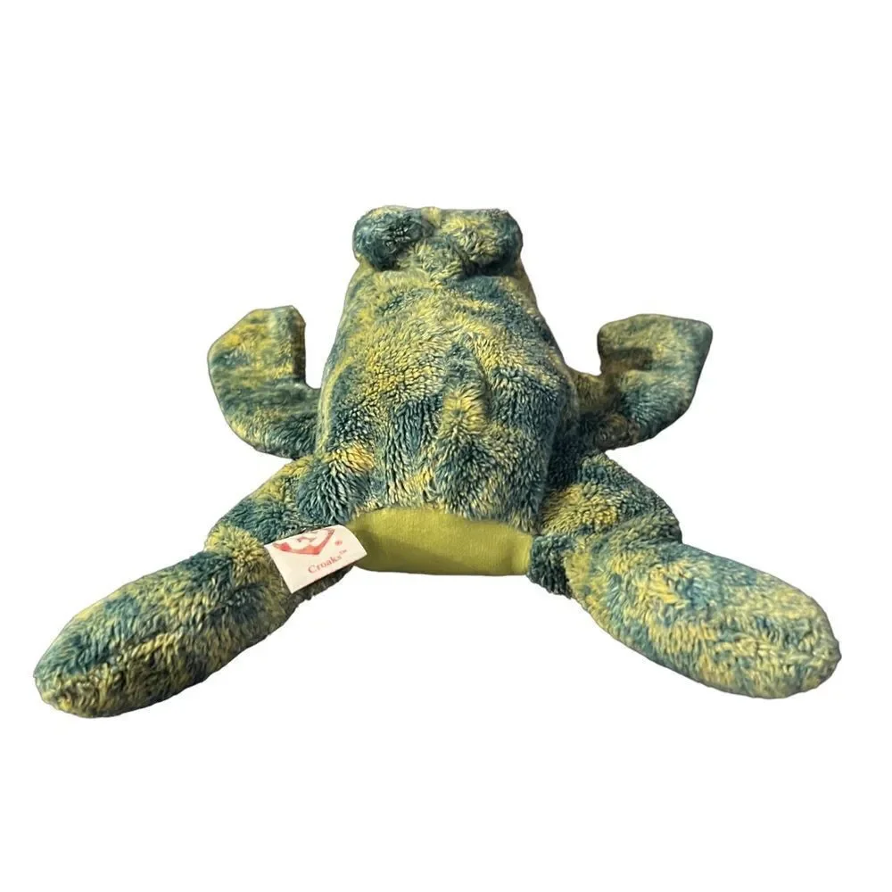 Ty Croaks stuffed frog beanie‎ in green and yellow made in 2004